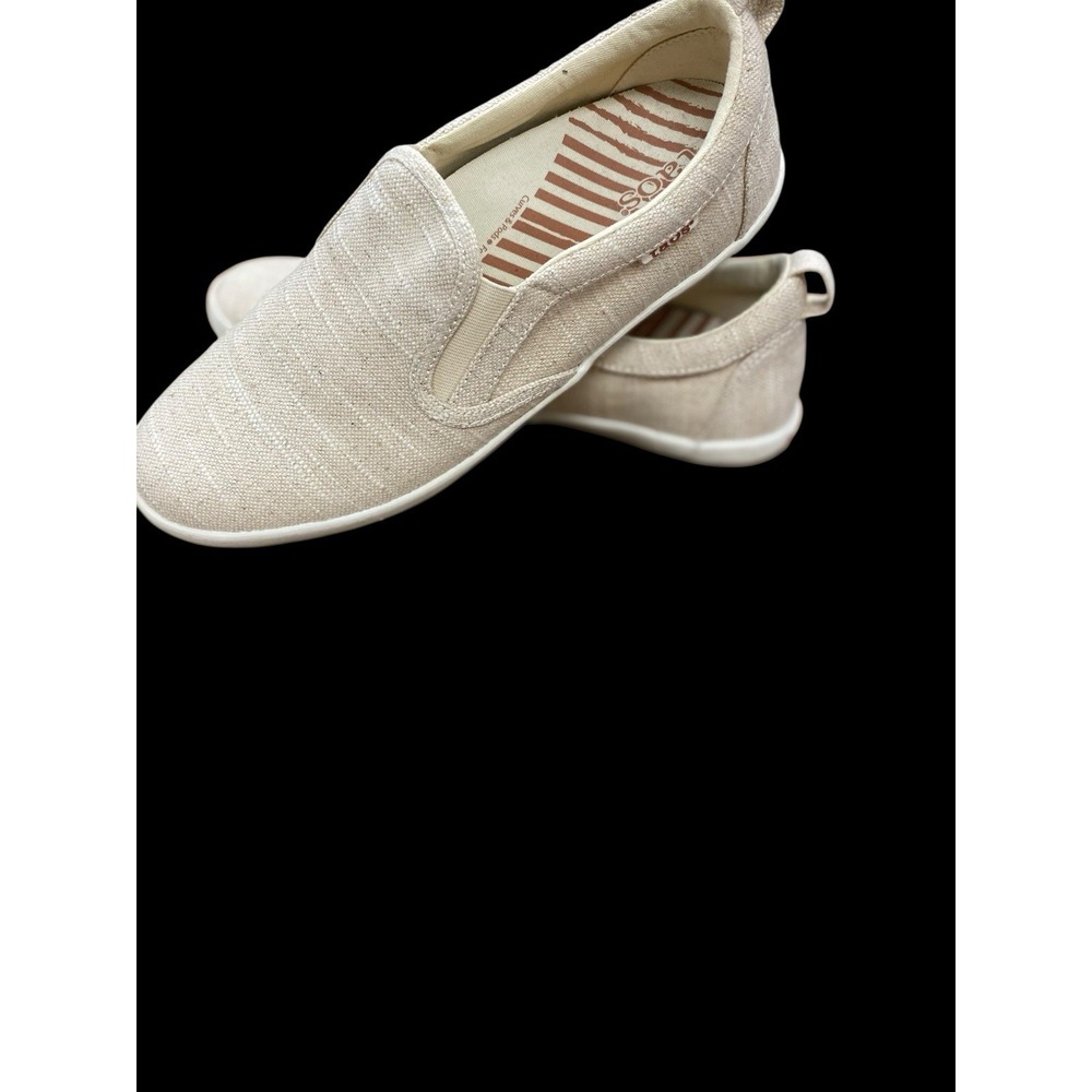 Taos Beige Canvas Slip-On Women's Flats size 10